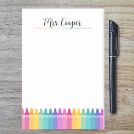 Notas Post-it® Crayones Brillantes Arcoíris Maestra Preescolar