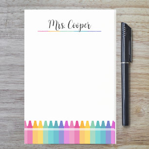 Notas Post-it® Crayones Brillantes Arcoíris Maestra Preescolar