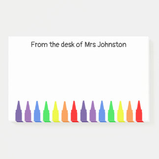 Notas Post-it® Crayones de cera, desde el escritorio de, los prof