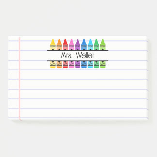 Notas Post-it® Crayones Personalizados para Agradecimiento a Maes