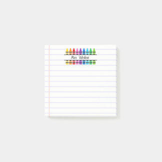 Notas Post-it® Crayones Personalizados para Agradecimiento a Maes