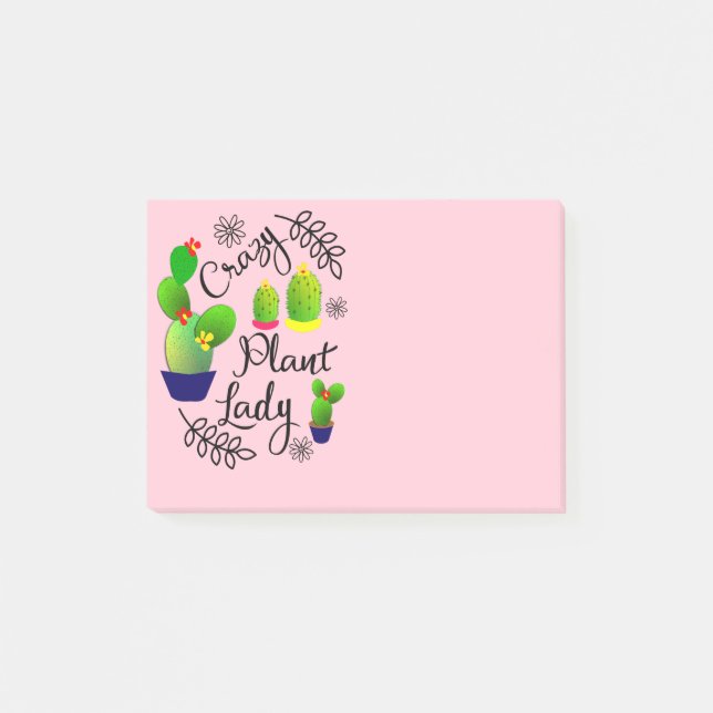 Notas Post-it® Crazy Plant Lady Funny Cactus (Anverso)