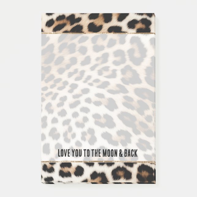 Notas Post-it® Cream Black Leopard Print (Anverso)