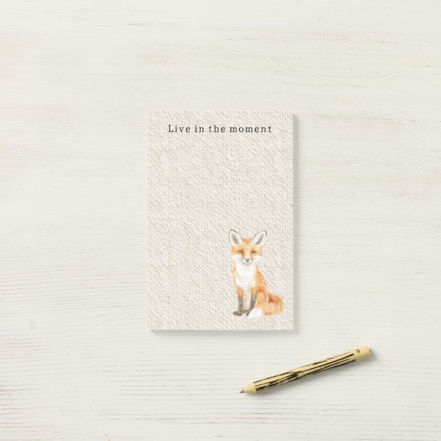 Notas Post-it® Cream Cute Sweet Orange Fox (Escritorio)