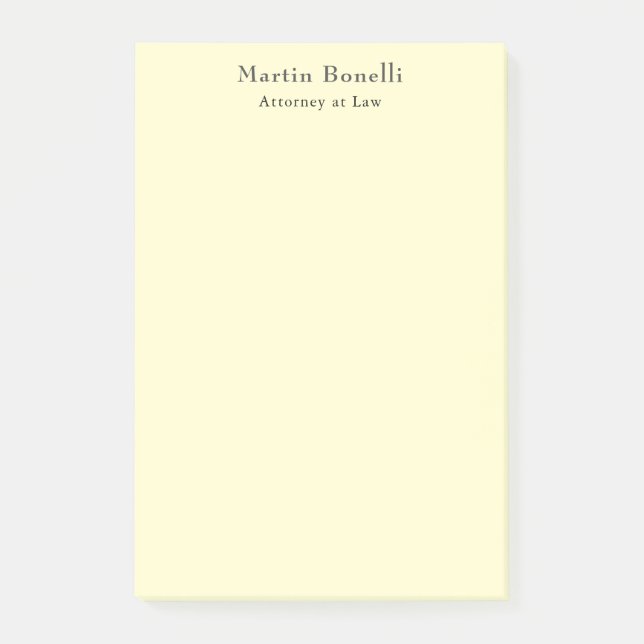 Notas Post-it® Cream Unique Classic Personalized Custom Own Name (Anverso)