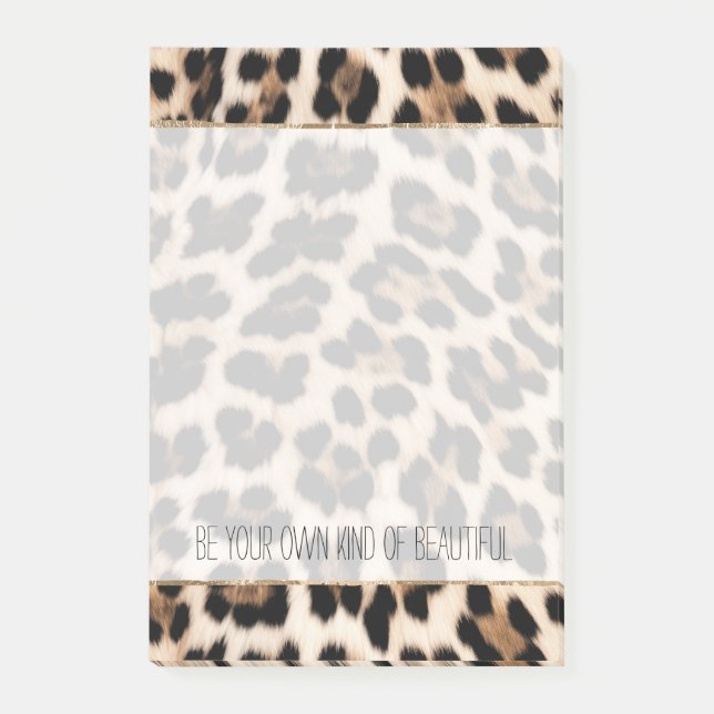 Notas Post-it® Creamy Brown Black Leopard Print (Anverso)