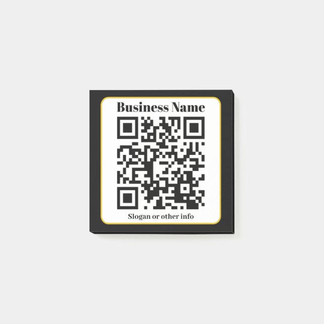 Notas Post-it® Crear su propio código QR | Borde dorado blanco ne (Anverso)