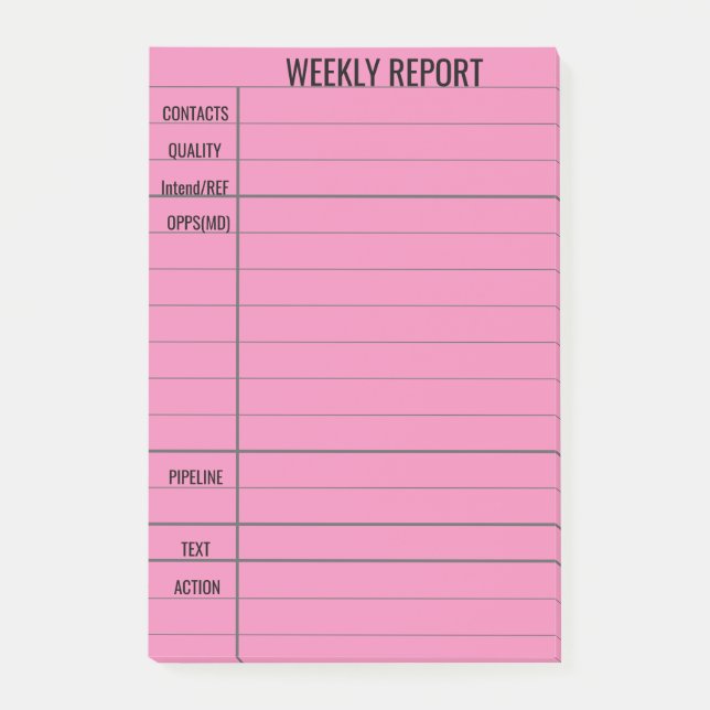 Notas Post-it® Crear su propio informe semanal comercial (Anverso)