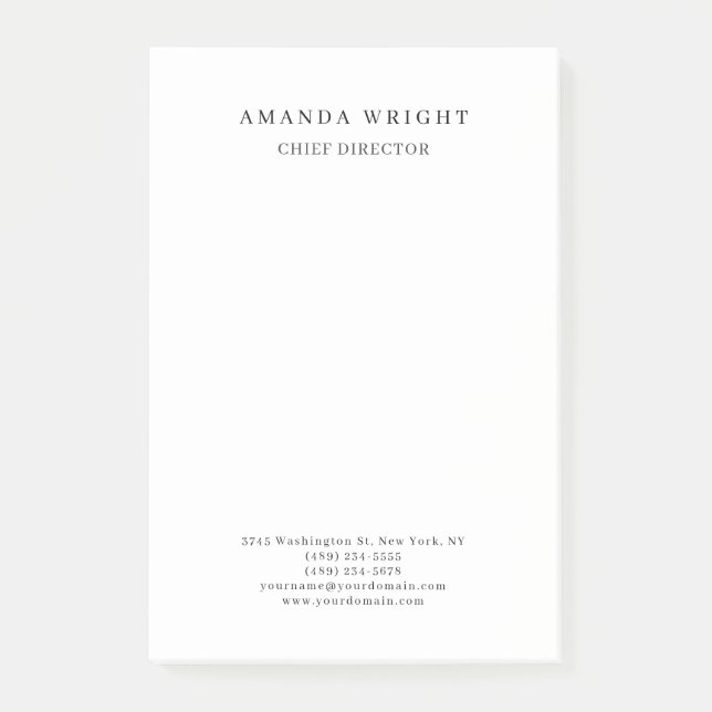 Notas Post-it® Creative Plain Simple White Attractive Stylish (Anverso)