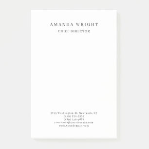 Notas Post-it® Creativo Sencillo Simple Blanco Atractivo Con Esti