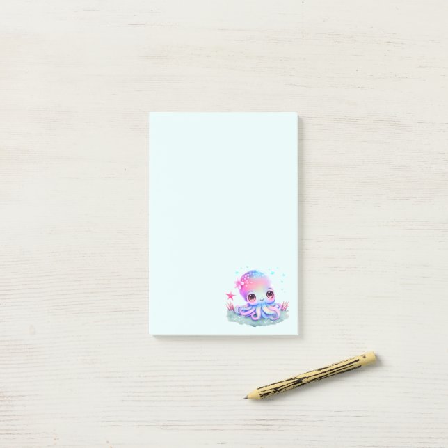 Notas Post-it® Creatura marina de Octopus Cute (Escritorio)