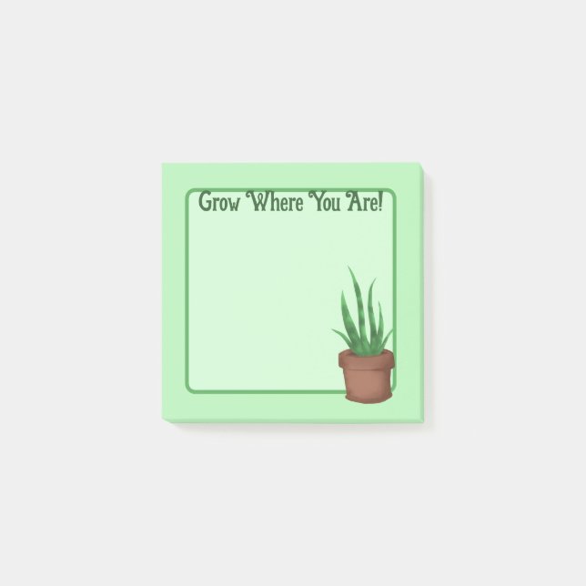 Notas Post-it® ¡Crecer Donde Estás! (Planta Potada de Bonito) (Anverso)