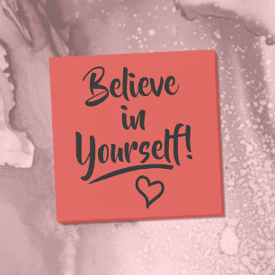 Notas Post-it® Cree En Sí Mismo Rojo Con Corazón Garabato Positiv