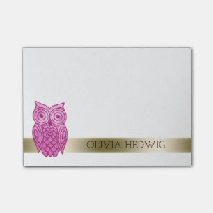 Notas Post-it® Cree su propio búho rosado el lindo conocido