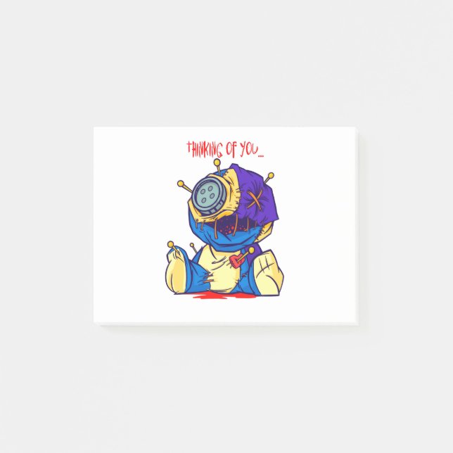 Notas Post-it® Creepy Voodoo Toy - THINKING OF YOU (Anverso)
