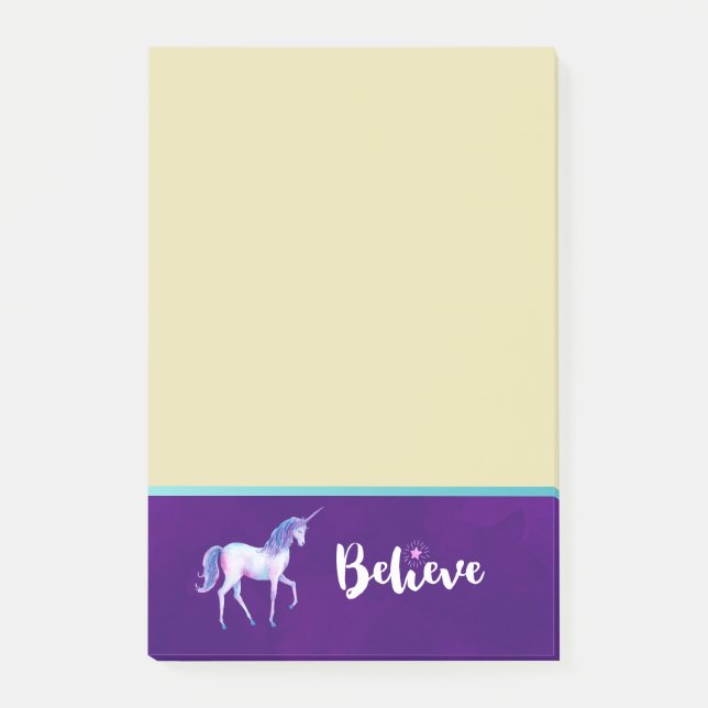 Notas Post-it® Creer con unicornio en colores pastel (Anverso)