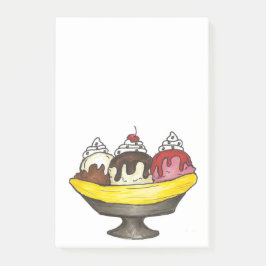 Notas Post-it® Crema De Hielo De Banana Split Sundae Foodie Publi