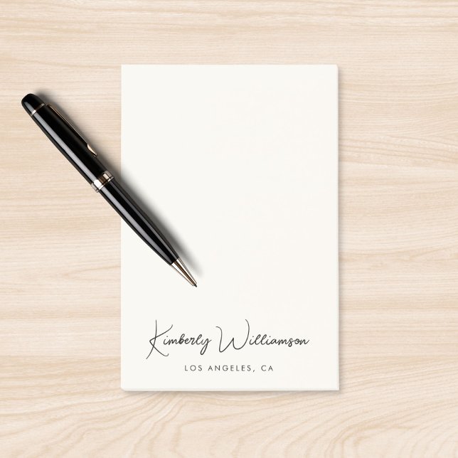 Notas Post-it® Crema de script de firma de moda (Subido por el creador)