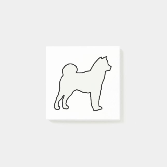 Notas Post-it® Crema de silueta Shiba Inu (Anverso)