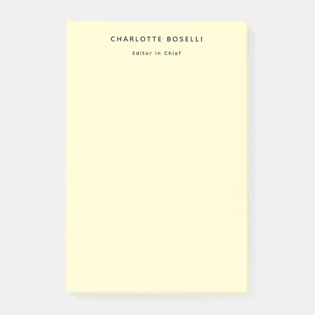 Notas Post-it® Crema profesional clásica minimalista (Anverso)