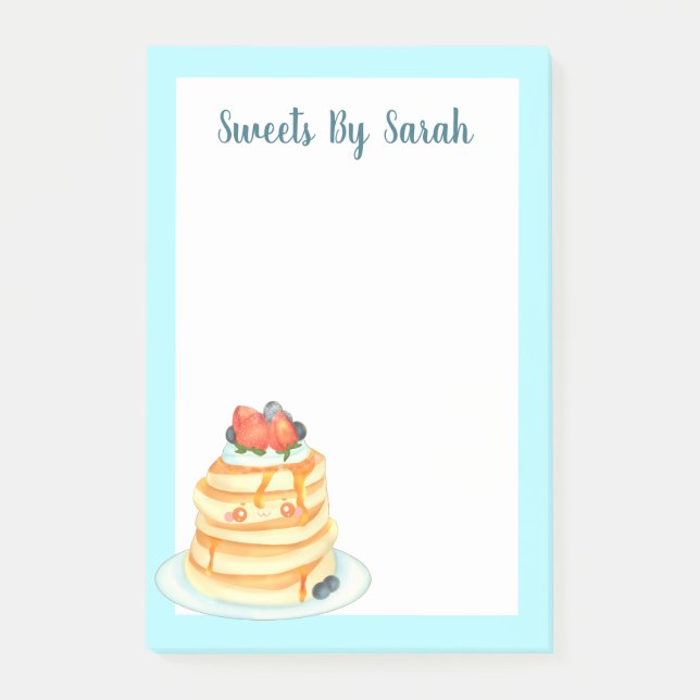 Notas Post-it® Crepes Fluffy Con Jarabe De Arce, Fruta Y Crema (Anverso)