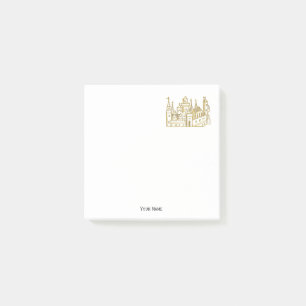 Notas Post-it® Crest C Castillo Heráldico Vintage #2 Falso Oro