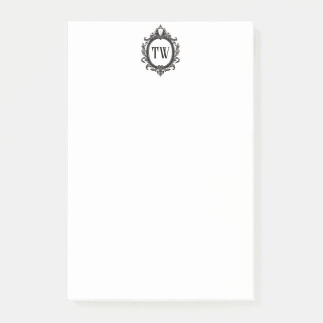 Notas Post-it® Crest con iniciales (Anverso)
