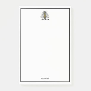 Notas Post-it® Crestón heráldico vintage abeja prep estilo Emblem