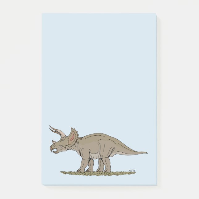 Notas Post-it® Cretácico Dinosaurio Triceratops (Anverso)