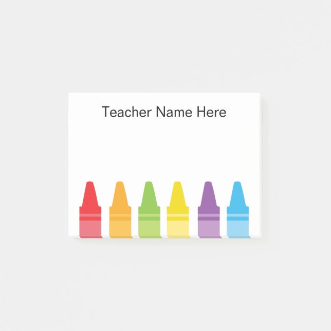 Notas Post-it® Creyón personalizado del profesor (Anverso)