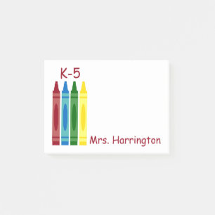 Notas Post-it® Creyones de la escuela personalizados