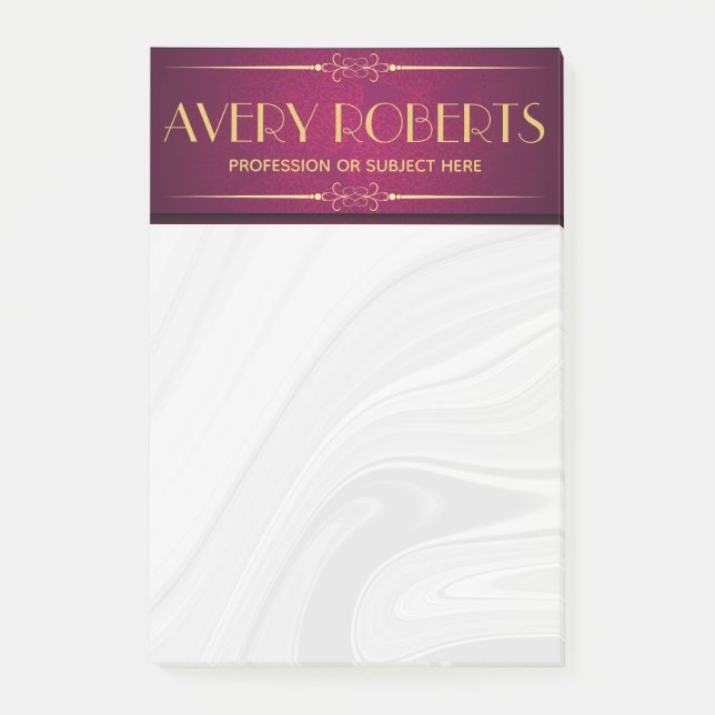 Notas Post-it® Crimson mandala elegante lujo (Anverso)
