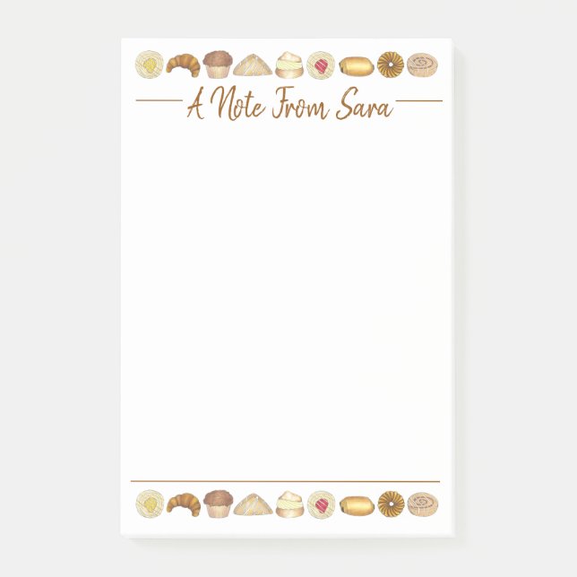 Notas Post-it® Croissant Danés Muffin Baked Gods (Anverso)