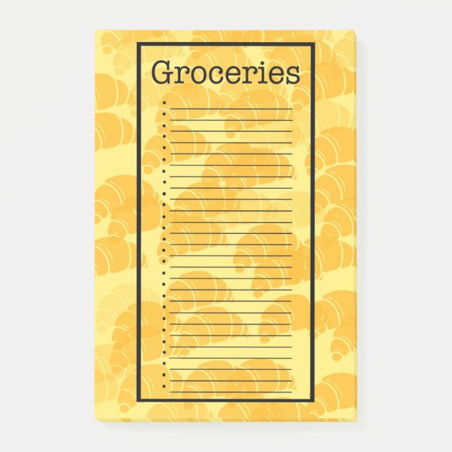 Notas Post-it® Croissant Grocery List (Anverso)