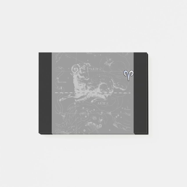Notas Post-it® Cromado como Aries Zodiac Symbol en Hevelius (Anverso)
