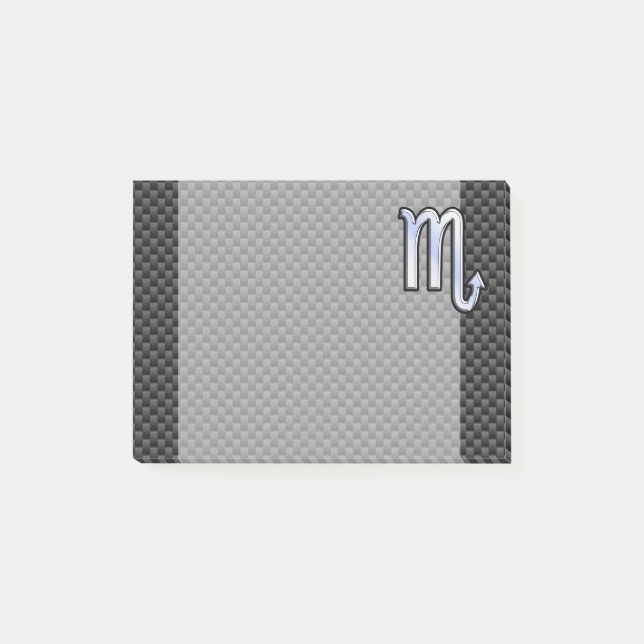 Notas Post-it® Cromado como Rótulo Escorpio Zodiaco Carbono Impri (Anverso)