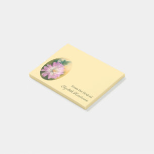 Notas Post-it® Crosantemo Rosa y Crema Pastel Floral