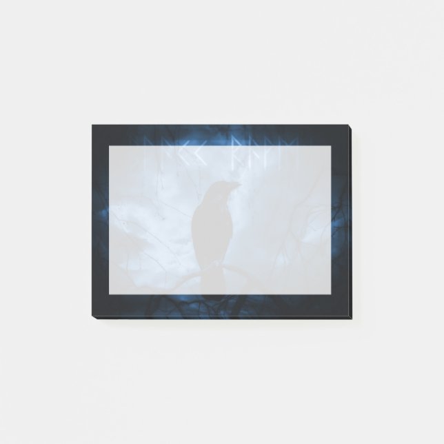 Notas Post-it® Crow negro con estilo de Gótico oscuro (Anverso)