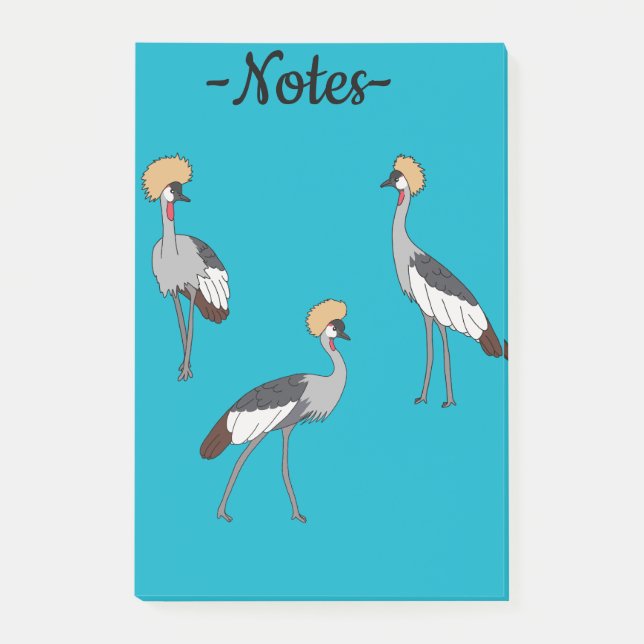 Notas Post-it® Crowned Cranes (Anverso)