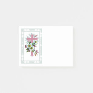 Notas Post-it® Cruz cristiana rosa