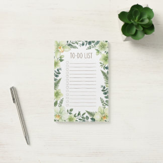 Notas Post-it® Cuaderno de lista de tareas de acuarela de vegetac