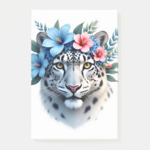 Cuaderno Leopardo de las Nieves con Corona Floral
