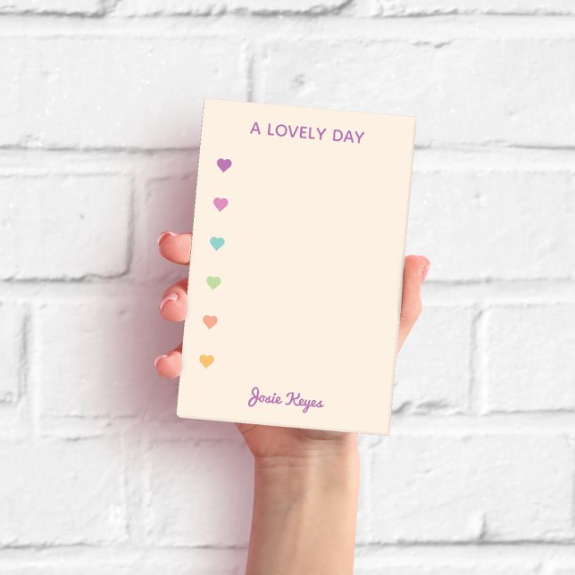 Notas Post-it® Cuaderno Personalizado de Corazón Pastel (Subido por el creador)