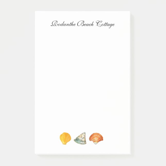 Notas Post-it® Cuadernos de acuarela de conchas personalizadas (Anverso)