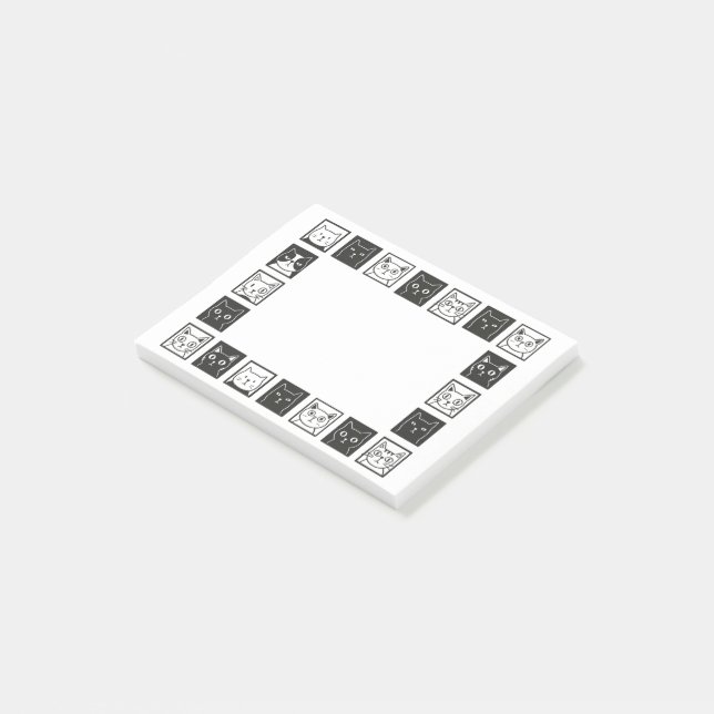 Notas Post-it® Cuadrado de gatos (En perspectiva)