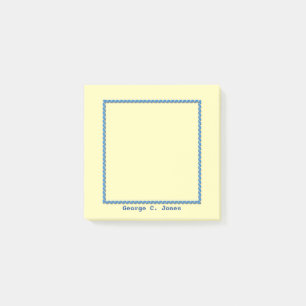Notas Post-it® Cuadrado de marco de pista azul personalizado