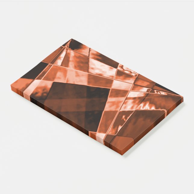 Notas Post-it® Cuadrado y rectángulos inclinados rojizos (En perspectiva)