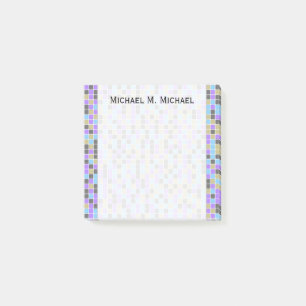 Notas Post-it® Cuadrados/modelo grises, púrpuras, beige, azules