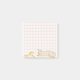 Notas Post-it® Cuadrícula de flores de gato
