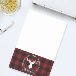 Notas Post-it® Cuadro de Búfalo Rojo y Negro con Apellido de Fami